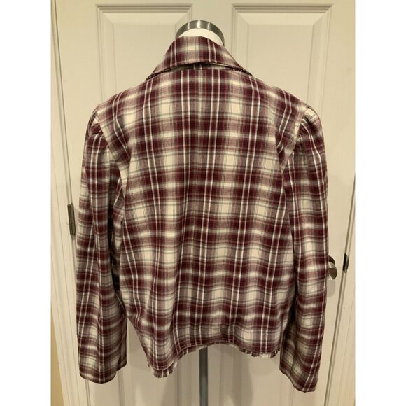 We The Free Red, White & Gray Plaid Alessandra Blazer W/ Notch Collar, Size XL - Picture 7 of 9